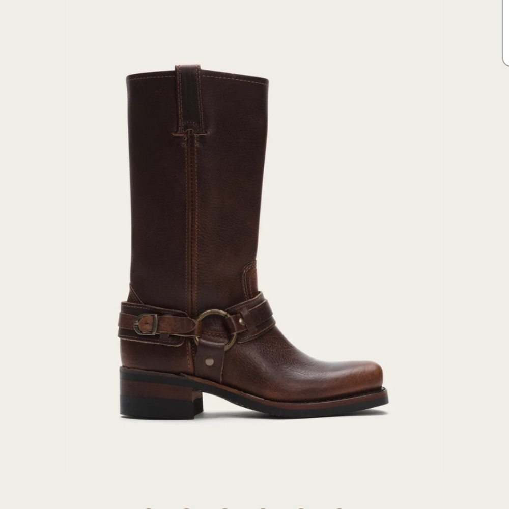 Frye belted harness boot